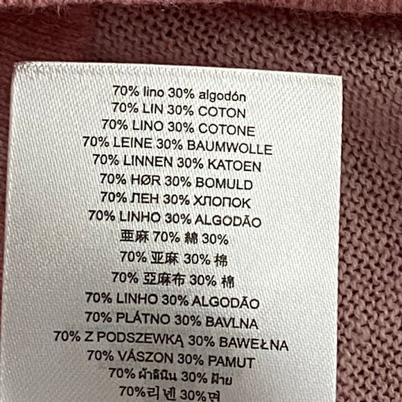 Michael Kors T-Shirt Men's Large Long Sleeve Crew Neck Linen Dusty Rose NEW - Picture 10 of 14